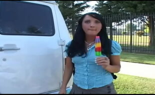 Black Haired Beauty Deena Daniels Gives Him Head and Enjoys a Big Cock